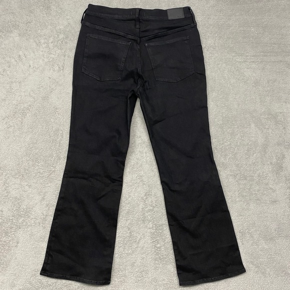 Madewell Jeans Womens 33 Tall Black Kick Out Crop‎ Cali Demi Flare NM810 - Picture 11 of 13